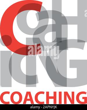 Vector coaching. Broken text Stock Vector