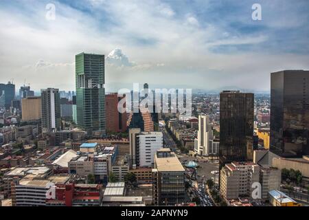 Skyline in Mexico City, aerial view of the city. Business city Mexico
