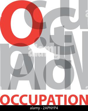 Vector Occupation. Broken text Stock Vector