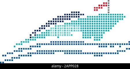 Vector yacht and boat with dots, embroidered style Stock Vector
