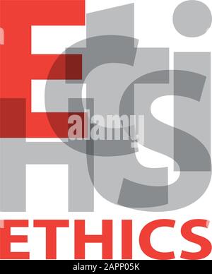 Vector ethics. Broken text Stock Vector