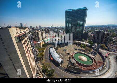 Aerial view of apartment buildings in the Coyacan and Insurgentes area. Panoramic view of Mexico city Stock Photo