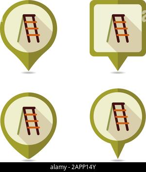 Map Pointer Ladder Icon Stock Vector Image & Art - Alamy