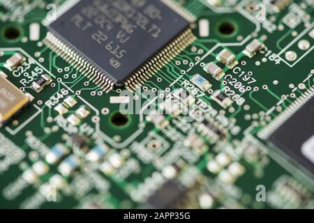 TIMISOARA, ROMANIA - MARCH 30, 2019: Close-up of a VIA microprocessor ...