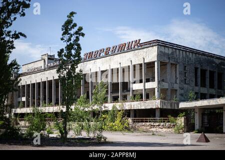 Pripyat, Ukraine, May 20, 2019. Palace of Culture Energetik Stock Photo