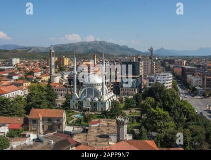 Abu Bekr Mosque, or Great Mosque (Xhamia e Madhe). in center of town of Shkoder, Albania Stock Photo