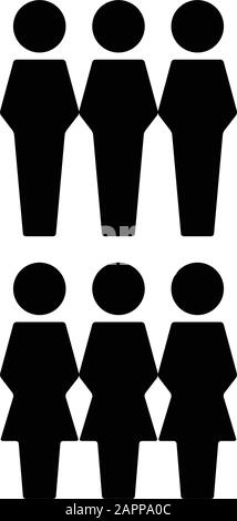 Leadership icon vector male and female group of people symbol avatar for business management persons in flat color glyph pictogram illustration Stock Vector