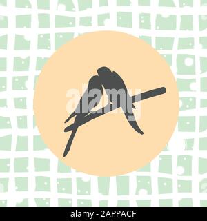 Two bird Flat Icon. Vector Illustration Stock Vector