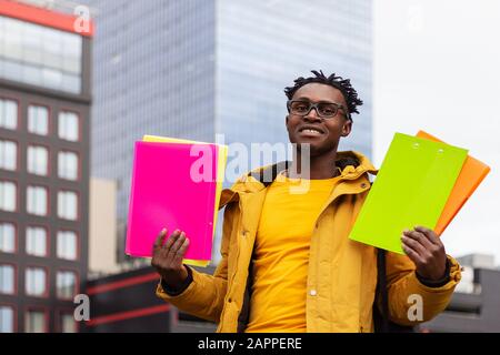 African American man student passed the exams and start career Stock Photo