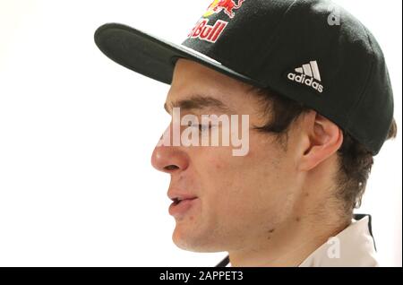 Oberstdorf, Germany. 24th Jan, 2020. Nordic ski/combination: World Cup, the Nordic combined skier Vinzenz Geiger is standing by for an interview. Credit: Karl-Josef Hildenbrand/dpa/Alamy Live News Stock Photo