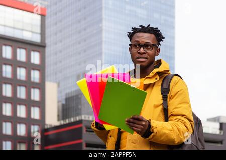 African American man disappointed with the results of the exam and the interview Stock Photo