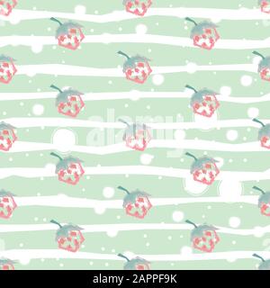 Seamless pattern with hand drawn strawberries on white background. Repeating pattern. vector Illustration Stock Vector