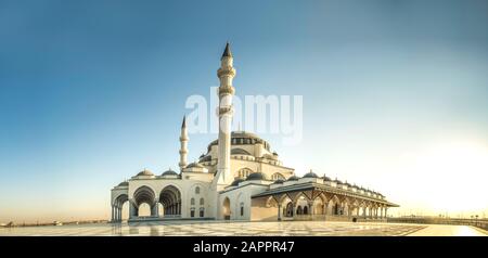 Sharjah Mosque Largest Mosque in United Arab Emirates Place to visit in Sharjah, Dubai Travel and tourism concept image Stock Photo
