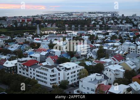Reykjavik (island) Blick über die Stadt vom Turm der Hallgrímskirkja