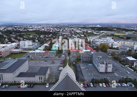 Reykjavik (Island) Blick über die Stadt vom Turm der Hallgrímskirkja