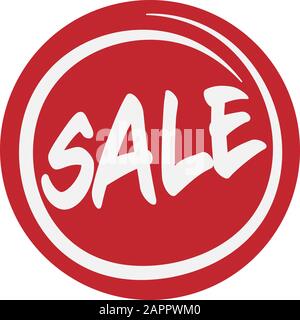 red round SALE badge or sticker vector illustration, marketing concept Stock Vector