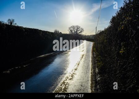 Rural country lane in The New Forest Hampshire UK Stock Photo