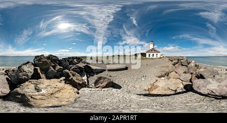 360 degree panoramic view of Point Wilson Lighthouse