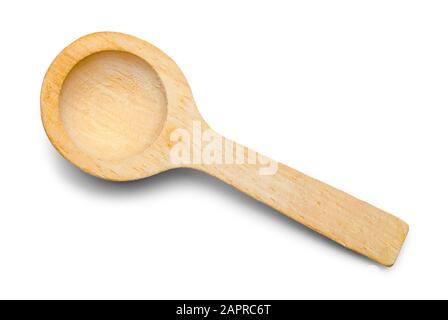 Wood Soup Spoon Isolated on White Background. Stock Photo