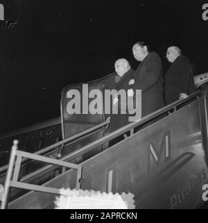 Mossadecq at Schiphol Date: 7 October 1951 Personal name: Mossadeq, Mohammed Stock Photo