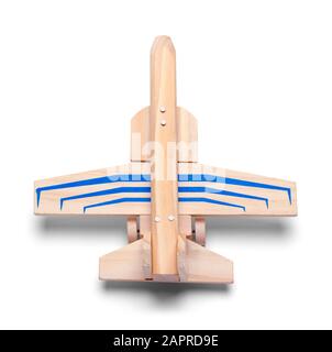 Wood Jet Plane Isolated on White Background. Stock Photo