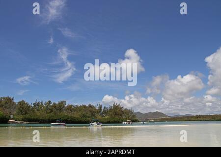 Tourist water rides , along the beach, Mauritius. Stock Photo
