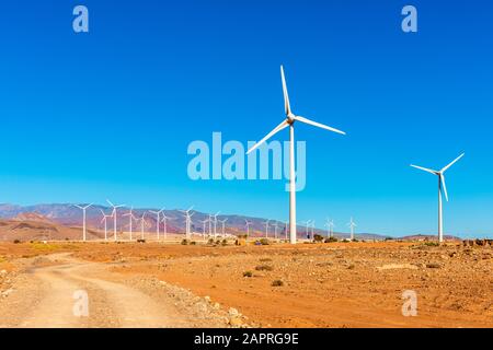 Wind Turbine Park on Gran Canaria Spain Stock Photo