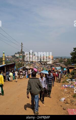 Street life of Bonga, in Kaffa Region, Ethiopia