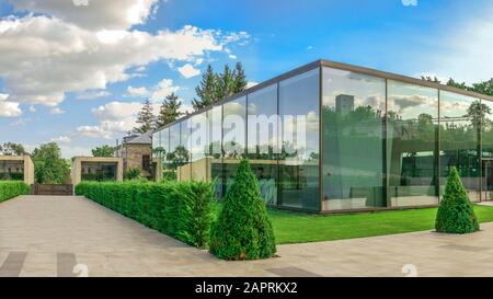Anenii, Moldova – 06.28.2019. Castle Mimi Winery Factory and Resort in Moldova, on a sunny summer day Stock Photo