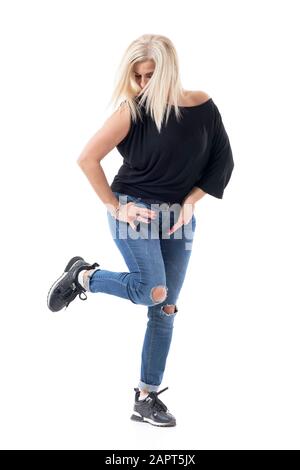 Woman dancing isolated on the white Stock Photo - Alamy