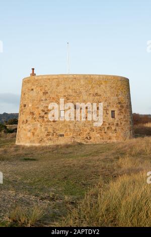 Kemp Tower, St Ouens Bay, Jersey, Channel Islands, Built 1834, Photo: January 2020 Stock Photo