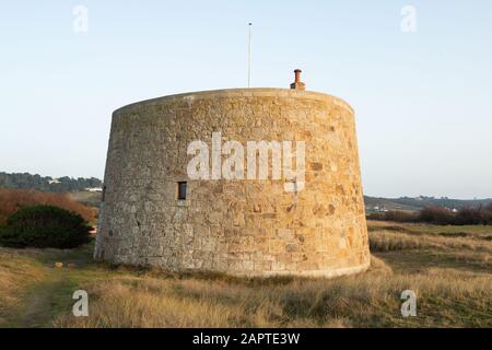 Kemp Tower, St Ouens Bay, Jersey, Channel Islands, Built 1834, Photo: January 2020 Stock Photo