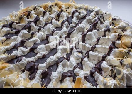 Black Forest cherry cake with cream Stock Photo