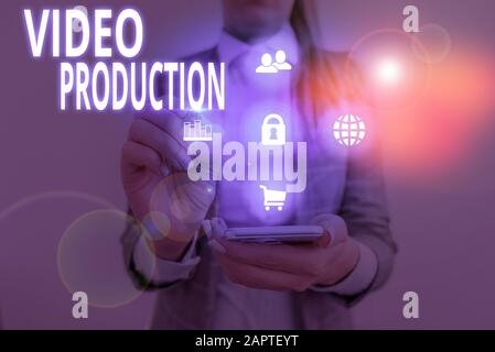 Handwriting text Video Production. Conceptual photo process of converting an idea into a video Filmaking Stock Photo