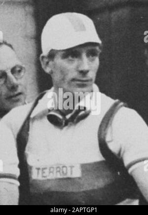 Tour de France 1950. The Dutch team at the start in Paris. Vl r. (...) Henk the High (...); Stock Photo