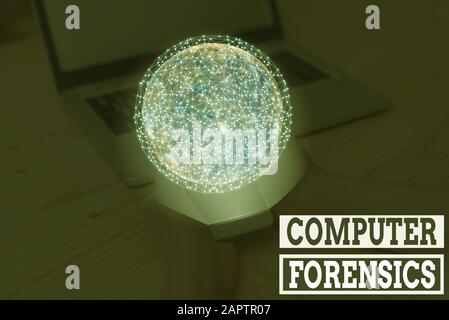 Handwriting text writing Computer Forensics. Conceptual photo the investigative analysis techniques on computers Elements of this image furnished by N Stock Photo