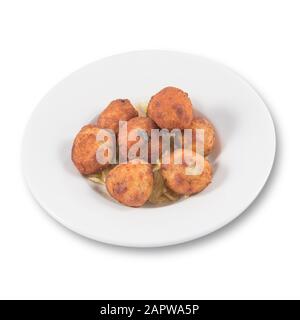 Salt Cod Croquettes balls with potatoes Stock Photo