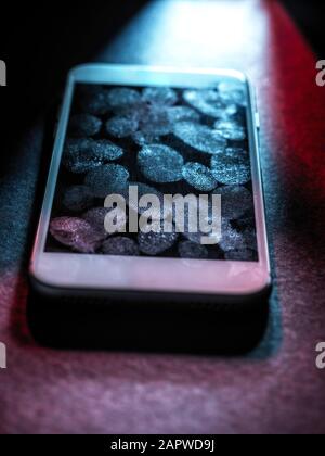 Mobile phone security, conceptual image Stock Photo