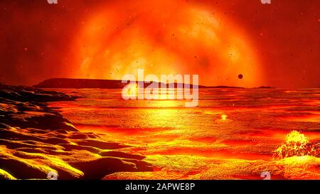 Artwork of Red Giant Sun Stock Photo