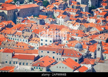 old town Dobrovnik in Croatia , architecture with red roofs Stock Photo