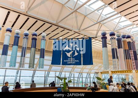 Sendai, OCT 23: Interior view of the Sendai Airport on OCT 23, 2019 at Sendai, Japan Stock Photo