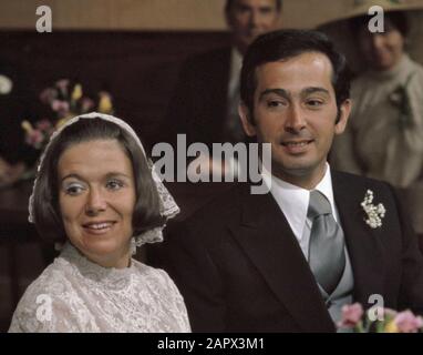 civil marriage Princess Christina and Jorge Guillermo in Stadhuis in Baarn, headlines; Stock Photo