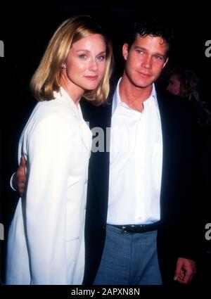 Hollywood, California, USA 6th June 1995 Actress Laura Linney and actor Dylan Walsh attend Paramount Pictures 'Congo' Premiere on June 6, 1995 at Paramount Studios in Hollywood, California, USA. Photo by Barry King/Alamy Stock Photo Stock Photo