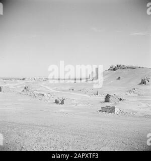 Middle East 1950-1955: Syria  View of Palmyra Date: 1950 Location: Palmyra, Syria Keywords: panorama, ruins Stock Photo