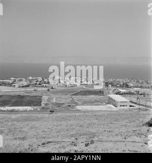 Tiberias  View of the city of Tiberias, Lake Tiberias and the surrounding hills.; Stock Photo