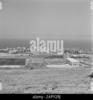 View of the city of Tiberias, Lake Tiberias and the surrounding hills Date: undated Location: Israel, Lake Tiberias, Tiberias Keywords: hills, lakes, panoramas, residences Stock Photo