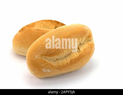 Wheat bun against white background Stock Photo