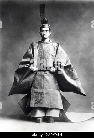 Emperor Hirohito of Japan in his coronation robe, 1928. Stock Photo