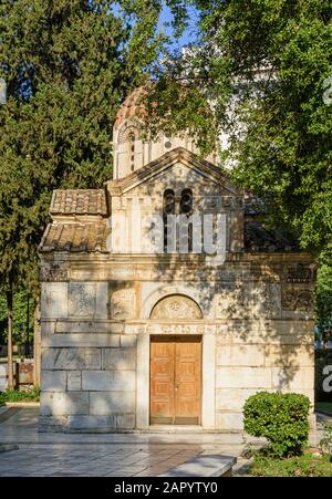 12th-century Church of Panagia Gorgoepikoos, known also as the Little Metropolis, Mitropoleos Square, Athens, Greece Stock Photo