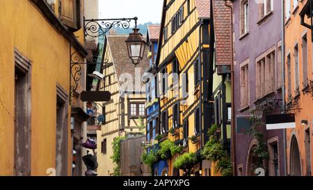 Medieval architecture in Alsace at your fingertips Stock Photo